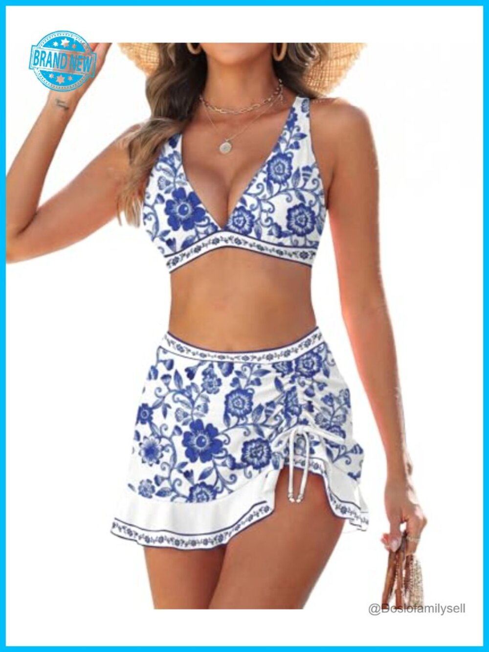 High Waisted Bikini Set Skirted Two Piece Swimsuit Push Up Tummy Control